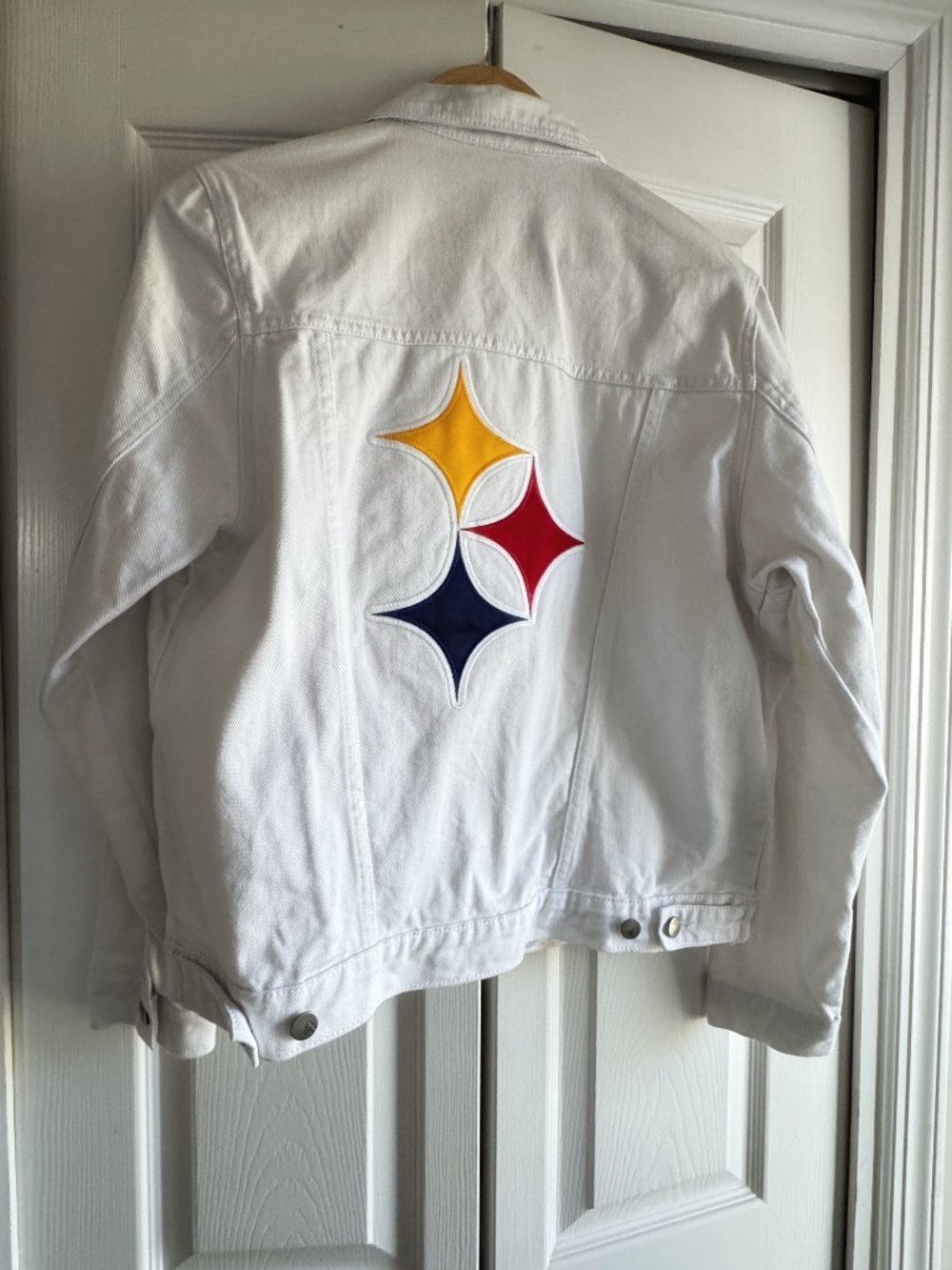 NEW Pittsburgh Steelers Womens Flair Denim Jacket Antigua Brand Steelers Logo - Picture 3 of 13